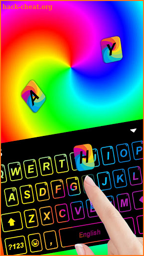 RGB Neon Spiral Keyboard Background screenshot