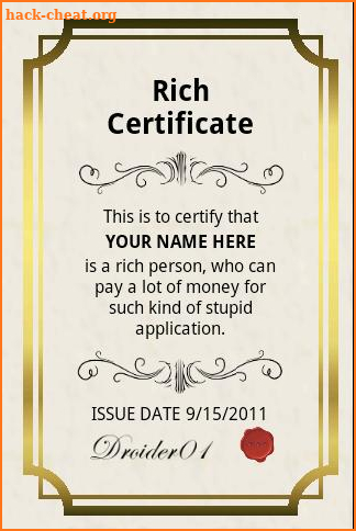 Rich Certificate screenshot