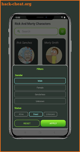 Rick And Morty Data screenshot