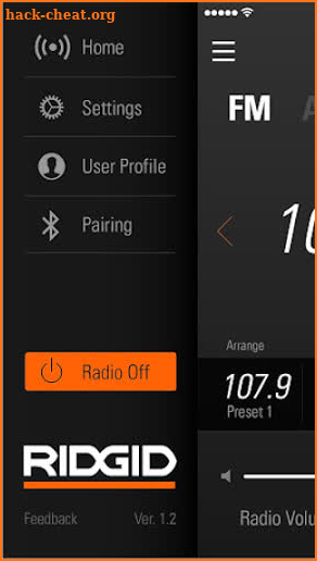 RIDGID™ Jobsite Radio screenshot