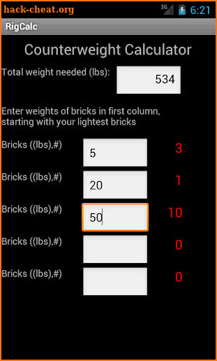 RigCalc screenshot