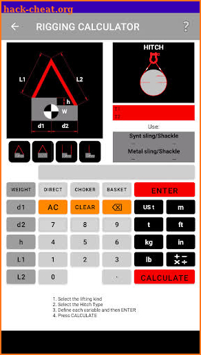 Rigging Calculator screenshot