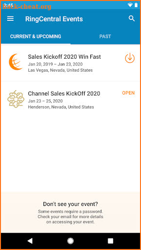 RingCentral Global Events App screenshot