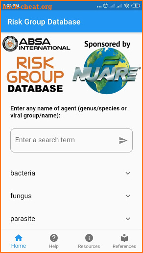 Risk Group Database screenshot