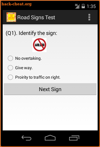 Road And Traffic Signs Test screenshot