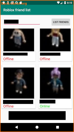 Roblox Friends List screenshot