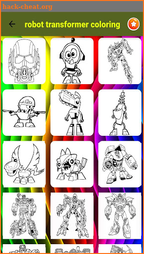 robot transformer coloring games screenshot