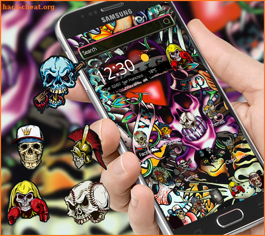 Rock Skull Graffiti Theme & Lock Screen & Call screenshot