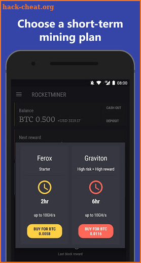 RocketMiner - World's first Cloud Mining App screenshot