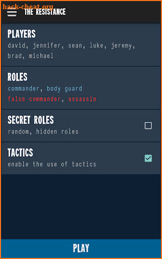 Role Cast screenshot