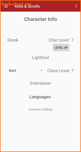 Rolls & Scrolls 5e Character Sheet screenshot