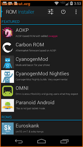 ROM Installer screenshot