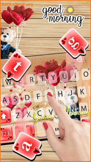 Romantic Bear Keyboard Background screenshot