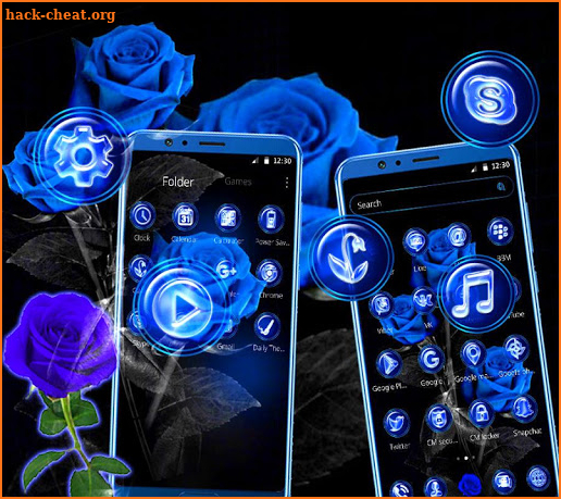 Romantic Blue Rose Theme screenshot