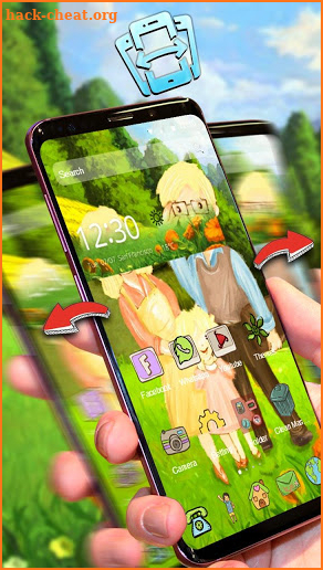 Romantic Cartoon Couple Life Theme screenshot