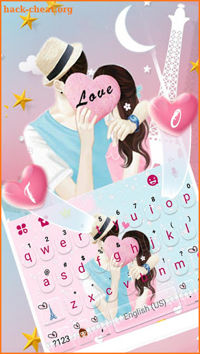 Romantic Couple Love Keyboard Theme screenshot