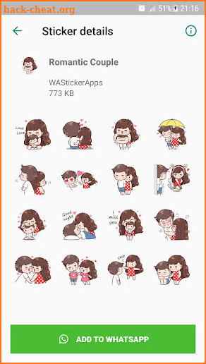 Romantic Couple Sticker - WAStickerApps screenshot