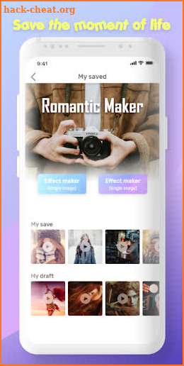 Romantic effects, photo video maker with music screenshot