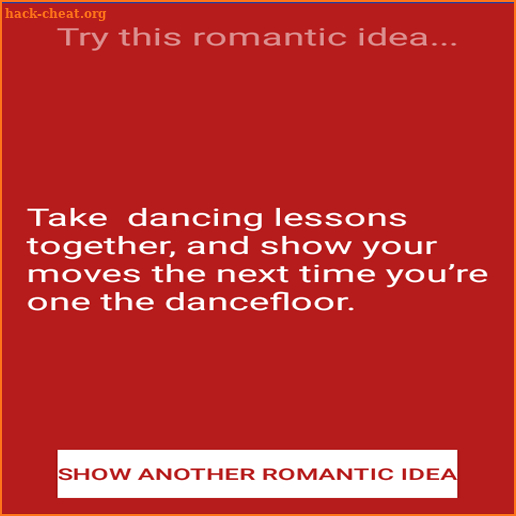 Romantic Idea Generator screenshot