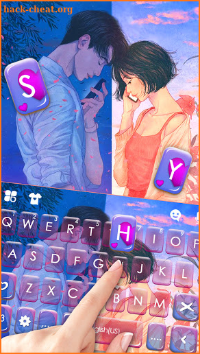 Romantic Love Couple Keyboard Background screenshot