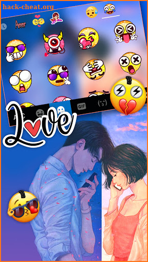 Romantic Love Couple Keyboard Background screenshot