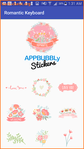 Romantic Love Flowers Keyboard Stickers for Gboard screenshot