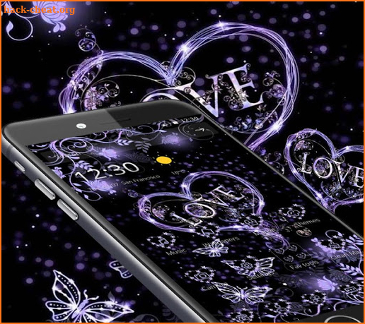 Romantic Love Purple Butterfly Theme screenshot