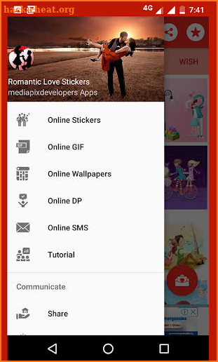 Romantic love stickers screenshot