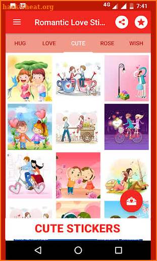 Romantic love stickers screenshot