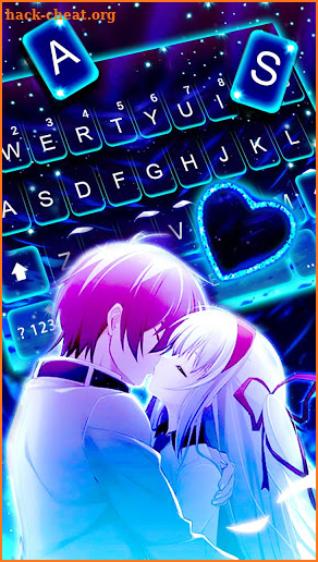 Romantic Neon Kiss Keyboard Theme screenshot