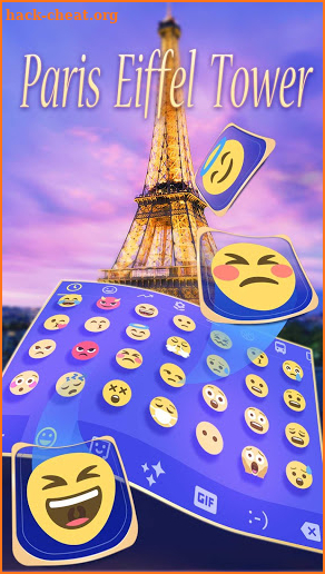 Romantic Paris Eiffel Tower Keyboard Theme ❤️ screenshot