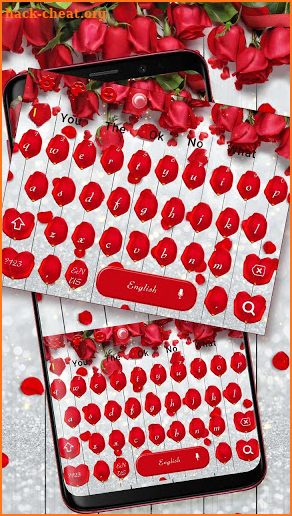 Romantic Red Rose Keyboard Theme screenshot