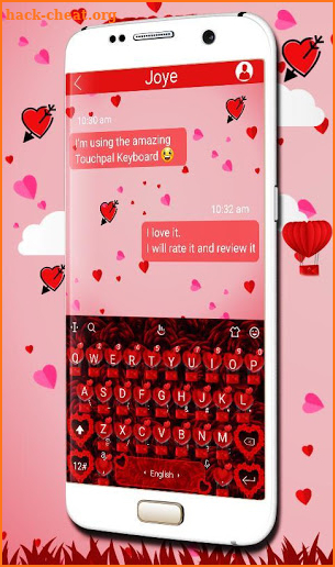 Romantic Red Rose Love Keyboard Theme screenshot