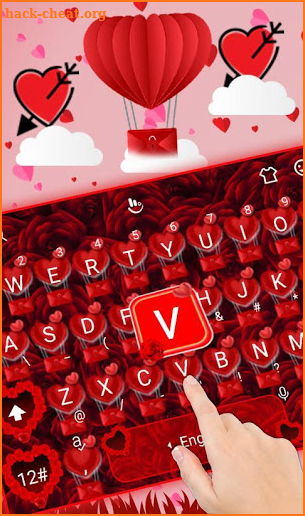 Romantic Red Rose Love Keyboard Theme screenshot