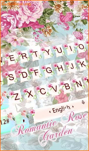 Romantic Rose Garden Keyboard Theme screenshot