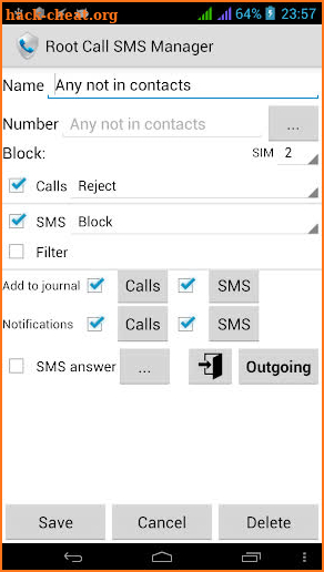 Root Call SMS Manager screenshot