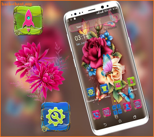 Rose Butterfly Launcher Theme screenshot