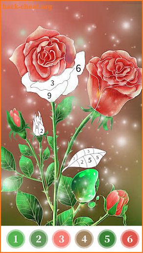 Rose Coloring Book - Color by number paint games screenshot