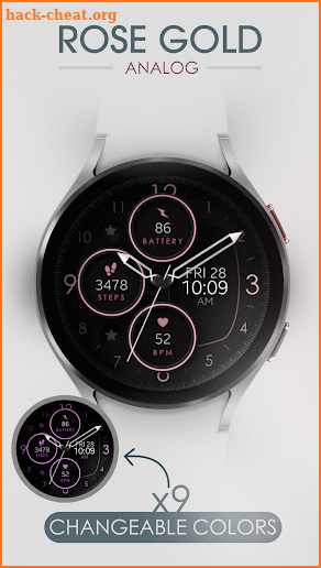 Rose Gold Analog Watch Face screenshot