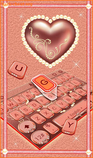 Rose Gold Heart Keyboard Theme screenshot