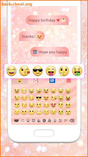 Rose Gold Keyboard for Phone8, OS12 screenshot