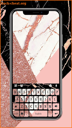 Rose Gold Marble Swirl Keyboard Theme screenshot