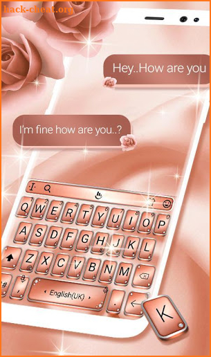 Rose Gold Metal Keyboard Theme screenshot