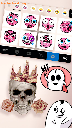 Rose Gold Skull Keyboard Background screenshot