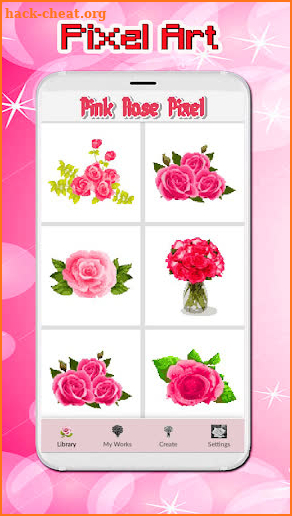 Rose Pink Flowers Color By Number: PixelArt screenshot