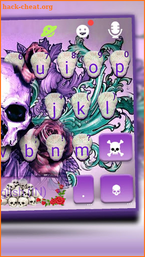 Rose Skull Tattoo Keyboard Theme screenshot