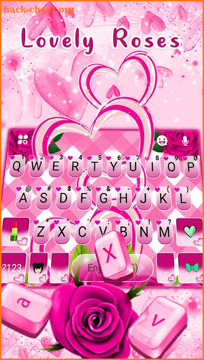 Roses Hearts Keyboard Theme screenshot