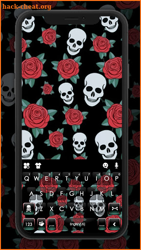 Roses Skull Keyboard Background screenshot