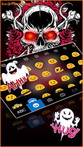 Roses Skull Tattoo Keyboard Theme screenshot