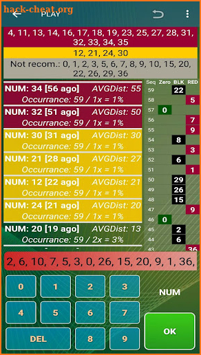 Roulette Inside Bet Counter & Predictor tool screenshot